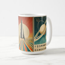 Arte da Era Espacial Calendário Espaço Tempo