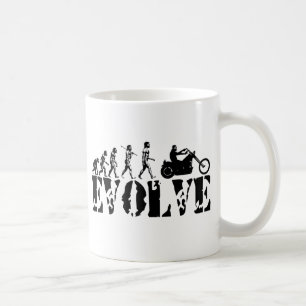 Caneca De Café Arte da evolução do cavaleiro da motocicleta do