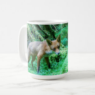 Caneca De Café Arte da Floresta da Vida Selvagem da Mata Raposa V