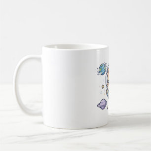 Caneca De Café Arte da Galáxia Gato Astronauta Fofo Kawaii