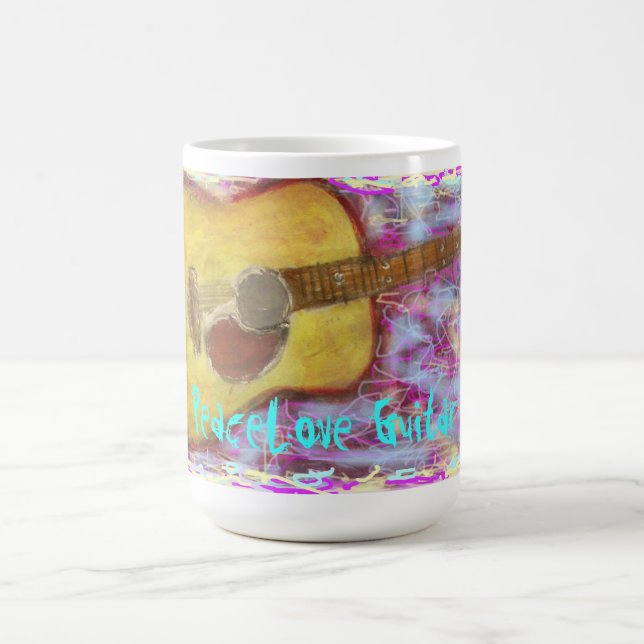 Caneca De Café Arte da guitarra de PeaceLove (Centro)