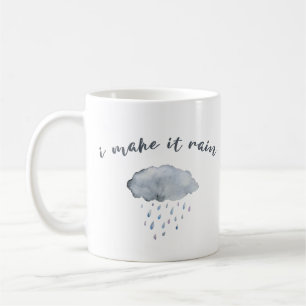 Caneca De Café Arte da nuvem de chuva com citações "eu faço-as