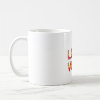 Caneca De Café Arte da Tipografia do Amor Floral - Desenho Românt