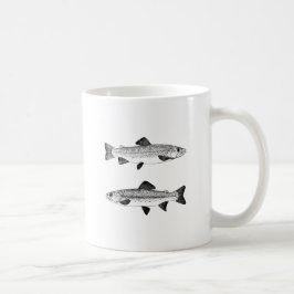 Caneca De Café Arte da truta do vintage