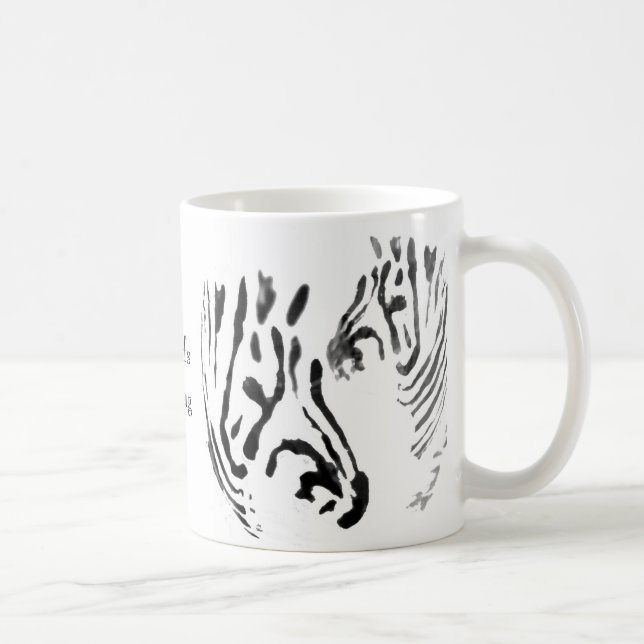 Caneca De Café Arte da zebra com nome (Direita)