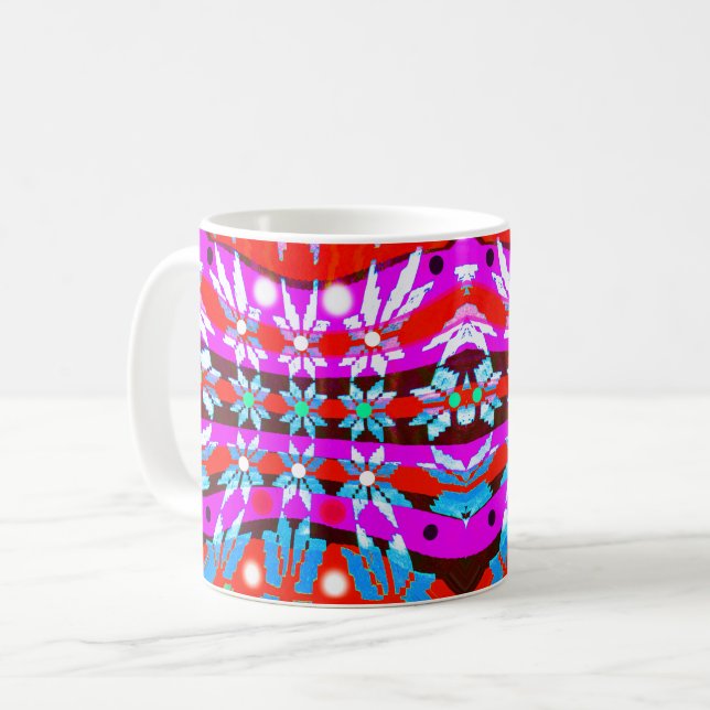 Caneca De Café Arte das estrelas de Natal (Frente Esquerda)