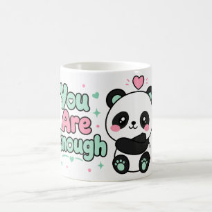Caneca De Café Arte de Amor Próprio Kawaii Panda Você É Suficient