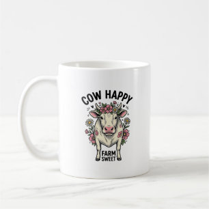 Caneca De Café Arte de Animal de Fazenda Floral Vintage Amante de