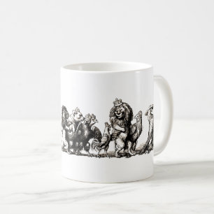 Caneca De Café Arte de animal fofo Unicórnio Elefante Leão Zoológ