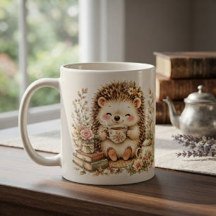 Caneca De Café Arte de Aquarela doouriço Hora do Chá