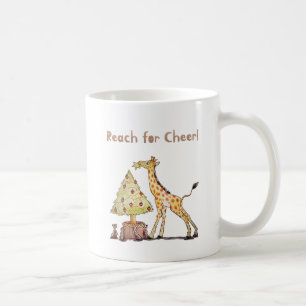 Caneca De Café Arte de árvore de Natal com girafa desenhada à mão