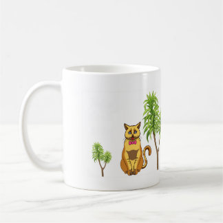 Caneca De Café Arte de Aviso de Dracaena Tóxico para Gatos