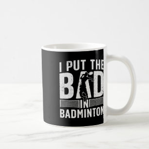 Caneca De Café Arte De Badminton Engraçada Para Homens Mulheres V