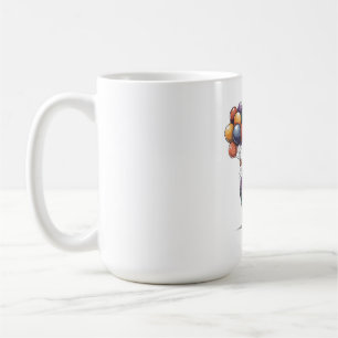 Caneca De Café Arte de Balão de Aniversário de Nana Humorístico