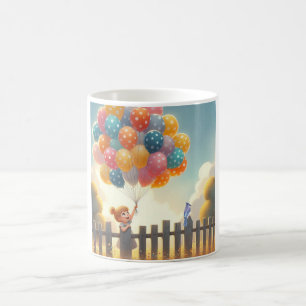 Caneca De Café Arte de balões brancos/fofinhos