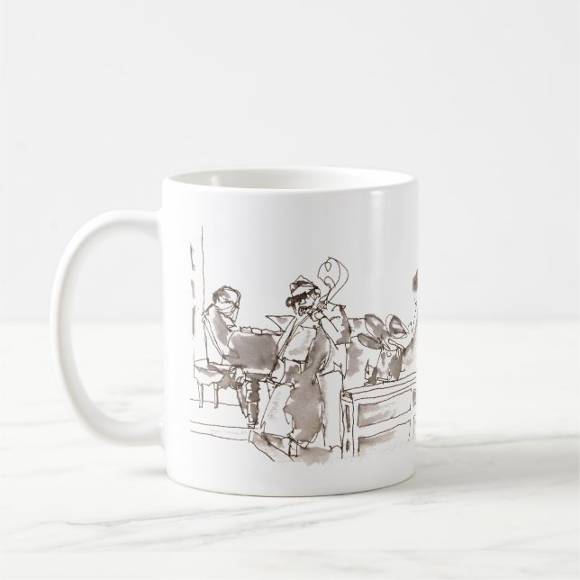 Caneca De Café Arte de banda de jazz (Esquerda)