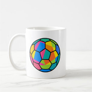 Caneca De Café Arte de Bola de Futebol Geométrica Pop Art