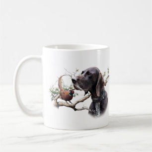 Caneca De Café Arte de Caça GSP – Precisão, Paixão e Faisão
