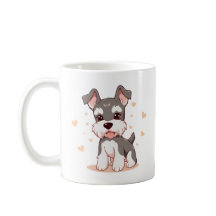Arte de Cachorro Fofinho Kawaii Schnauzer