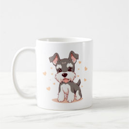 Caneca De Café Arte de Cachorro Fofinho Kawaii Schnauzer