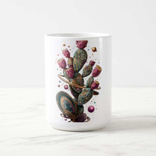 Caneca De Café arte de cacto do deserto cósmico (Centro)
