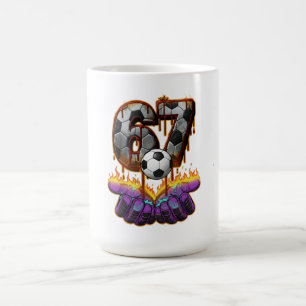 Caneca De Café Arte de Camisa de Futebol Número 67 de Goleiro Leg