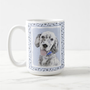 Caneca De Café Arte de Cão de Pintura de Belton, Setter Azul