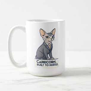 Caneca De Café Arte de Capricórnio Zodíaco Gato Esfinge Construíd