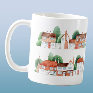Caneca De Café Arte de Casa em Aquarela