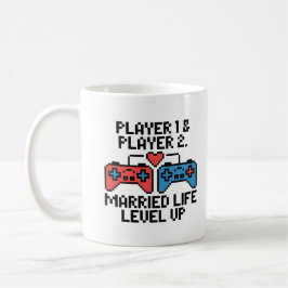 Caneca De Café Arte de Casamento de Gamer Pixel