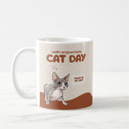 Caneca De Café Arte de Celebração do Dia Internacional do Gato Sp