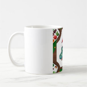 Caneca De Café Arte de Chapéu de Papai Noel Dinossauro