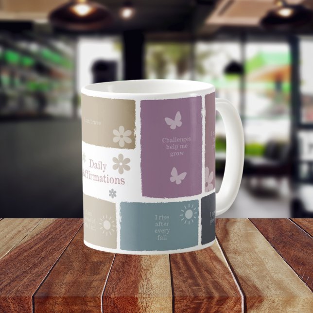 Caneca De Café Arte de Citação, Autoafirmação Positiva (Criador carregado)