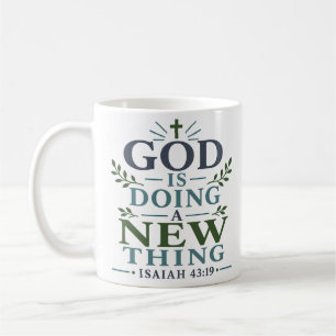 Caneca De Café Arte de Citação das Escrituras Deus Está Fazendo U