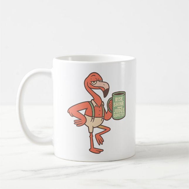 Caneca De Café Arte de Citação de Café de Flamingo Engraçado (Esquerda)