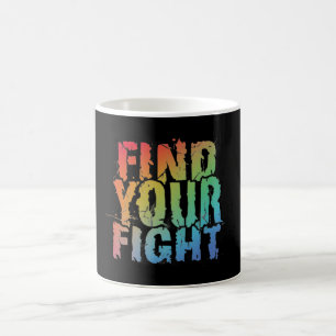 Caneca De Café Arte de Citação Motivacional Encontre Sua Luta