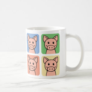 Caneca De Café Arte de Clipe de Desenho Animado Porco Rindo!