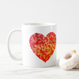 Caneca De Café Arte de Coração Abstrato com Confetes