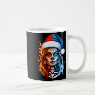 Caneca De Café Arte de Crânio de Açúcar de Natal Mulher Chapéu de