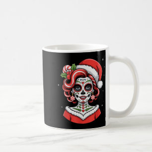 Caneca De Café Arte de Crânio de Açúcar de Natal Mulher Chapéu de