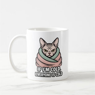 Caneca De Café Arte de Desenho Animado com Humor Frio de Gato Sph