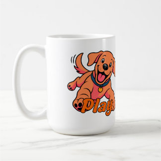 Caneca De Café Arte de desenho animado de cachorrinho fofo e brin