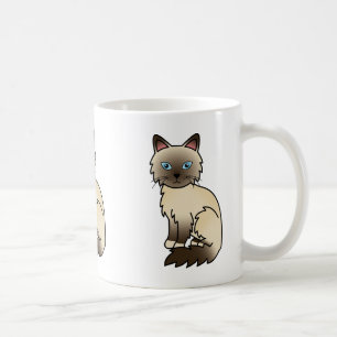 Caneca De Café Arte de desenho animado de gato Birman / Ragdoll d
