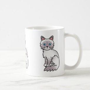 Caneca De Café Arte de desenho animado de gato Birman / Ragdoll T