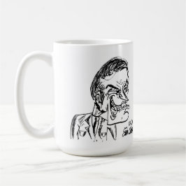 Caneca De Café arte de desenho animado de vilão assustador
