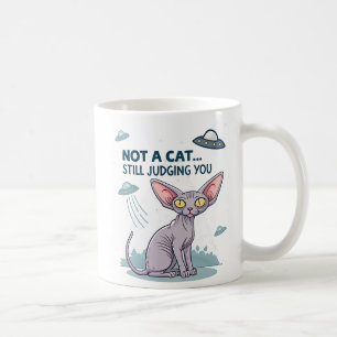 Caneca De Café Arte de desenho animado sarcástico de gato Sphynx 