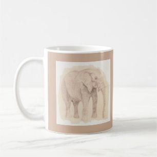 Caneca De Café Arte de desenho de elefante