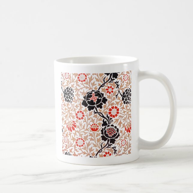 Caneca De Café Arte de Design Botânico Grafton de William Morris (Direita)