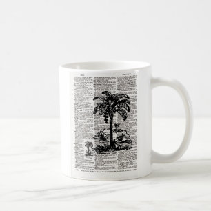 Caneca De Café Arte de Dicionário de Árvore Palm