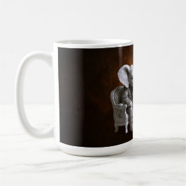 Caneca De Café Arte de Dois Cavalheiros Elefantes